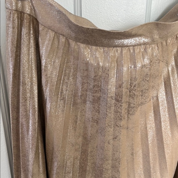 Anthropologie Maeve Metallic Pleated Skirt - Picture 7 of 10